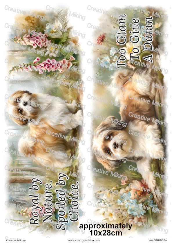 Shih Tzu Dog Funny Decoupage Rice Paper | DOG060a
