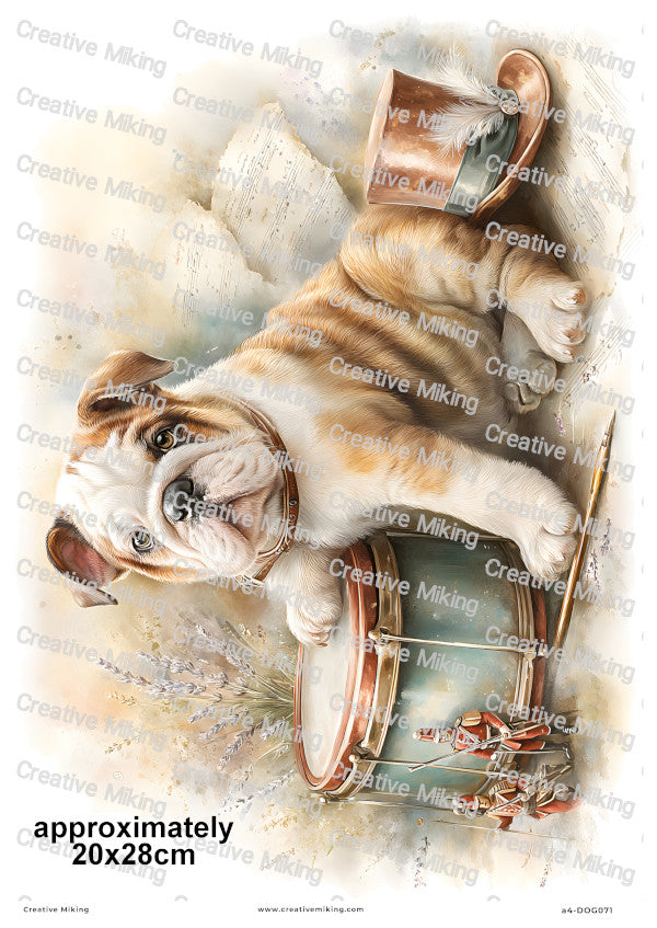English Bulldog Dog Decoupage Rice Paper | DOG071