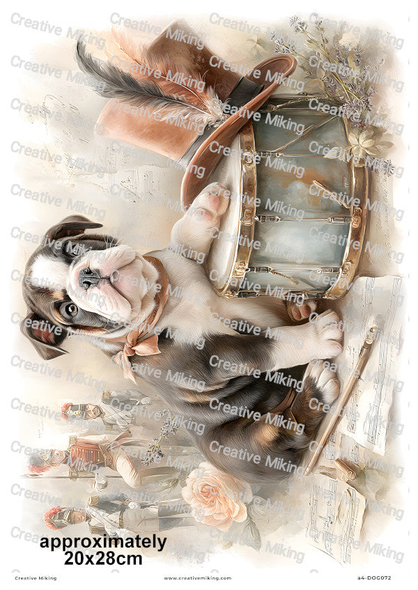 English Bulldog Dog Decoupage Rice Paper | DOG072