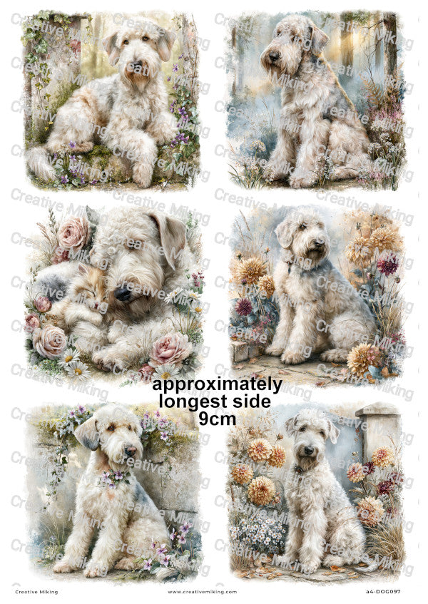Bedlington Terrier Dog Decoupage Rice Paper | DOG097