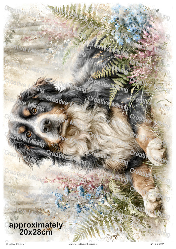Bernese Mountain Dog Decoupage Rice Paper | DOG104