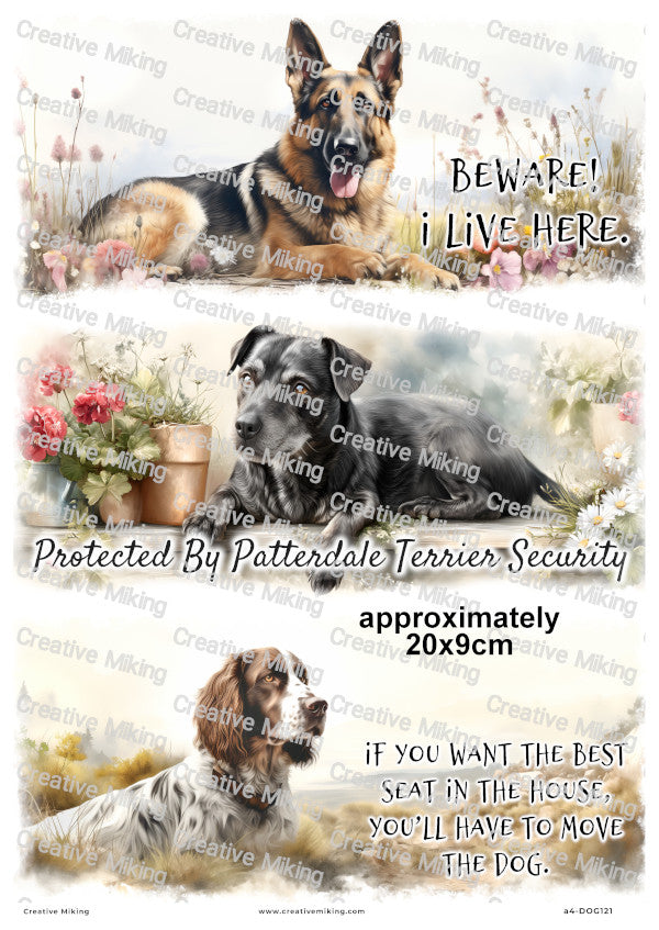 Dogs Funny Decoupage Rice Paper | DOG121