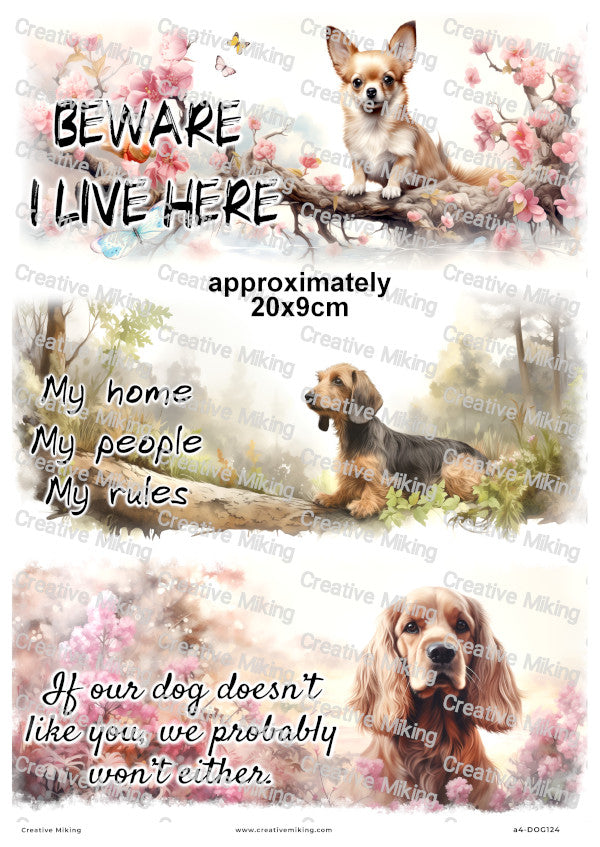 Dogs Funny Decoupage Rice Paper | DOG124
