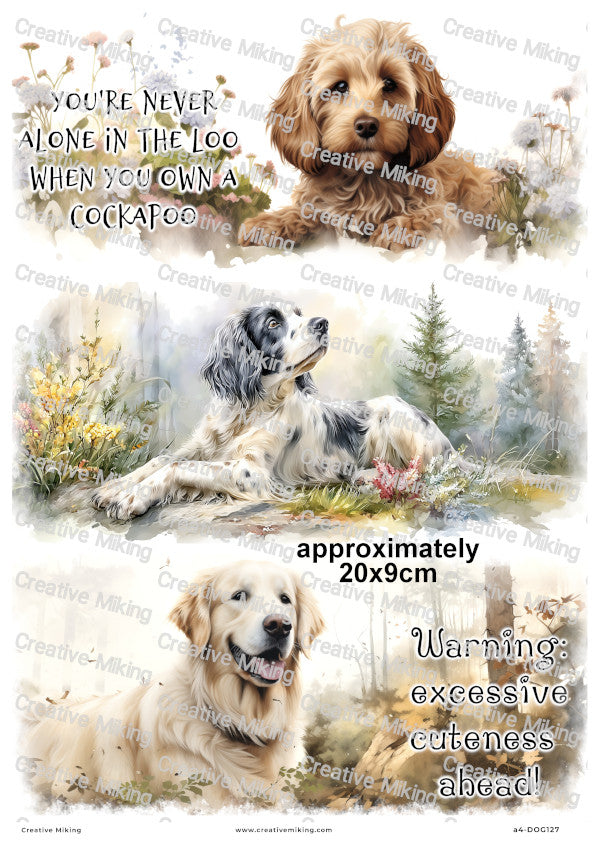 Dogs Funny Decoupage Rice Paper | DOG127