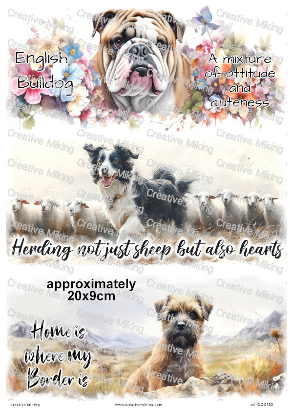 Dogs Funny Decoupage Rice Paper | DOG132
