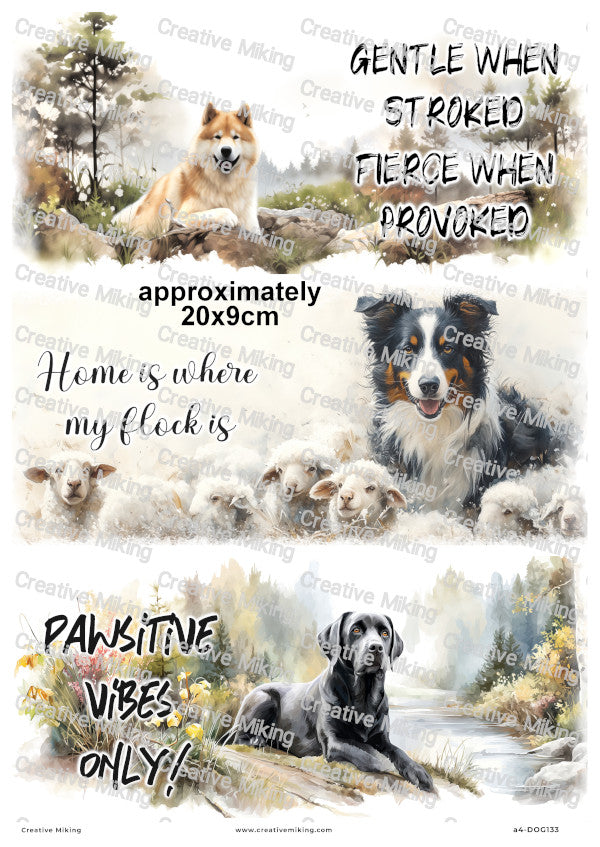 Dogs Funny Decoupage Rice Paper | DOG133
