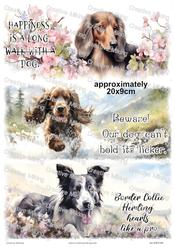 Dogs Funny Decoupage Rice Paper | DOG139