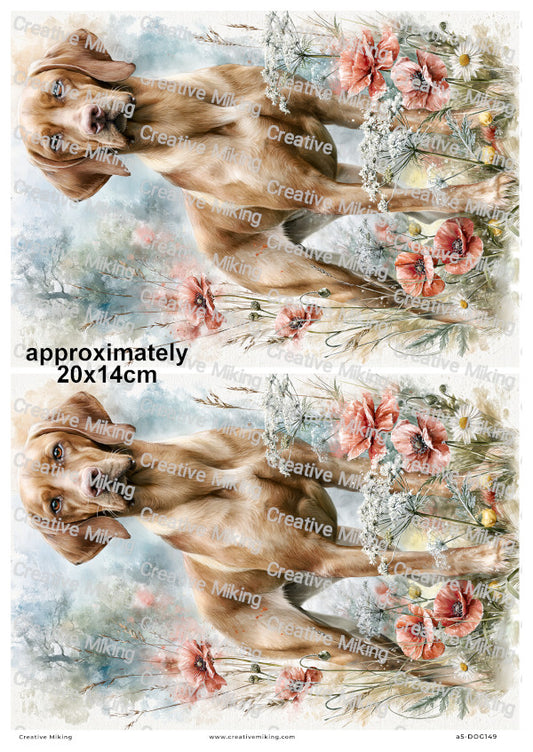 Vizsla Dog Decoupage Rice Paper | DOG149