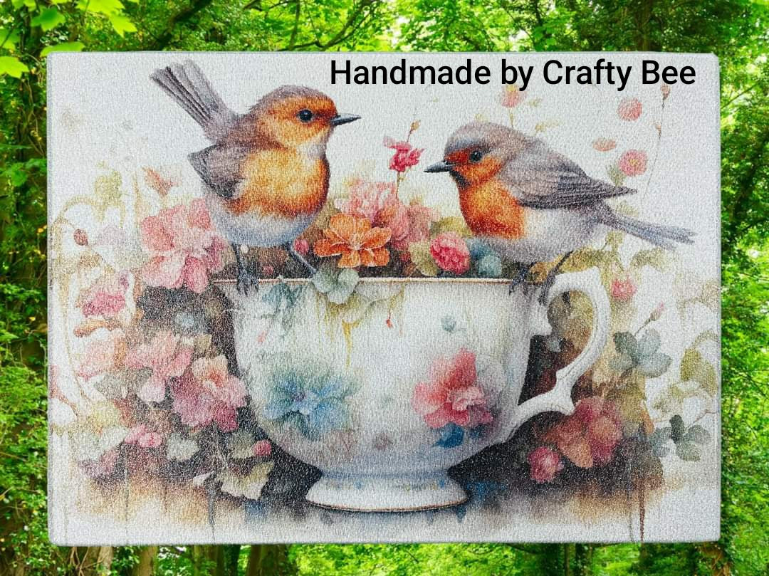 Robins in Floral Teacup Decoupage Paper | RP3535