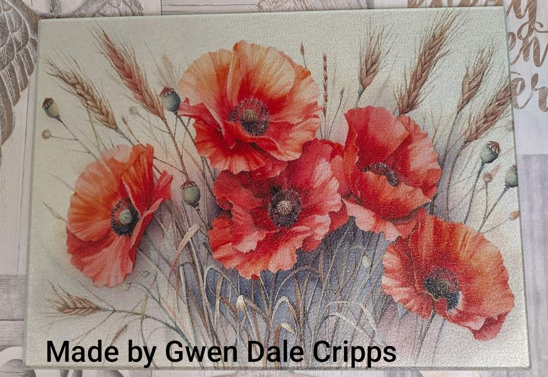 Red Poppies With Wheat Stems Decoupage Paper | RP4173