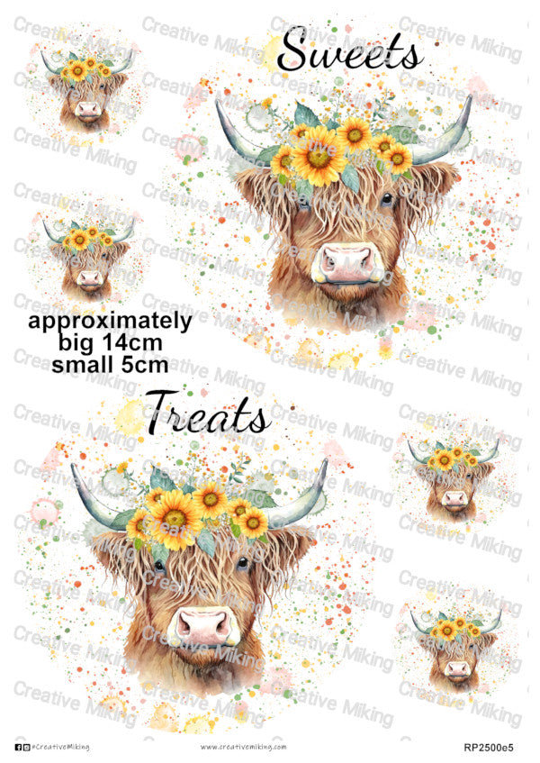 RP2500e5 - Highland Cow Labels - Sweets & Treats