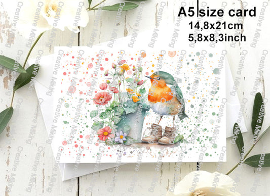 RP2825a4 - Robin in Boots