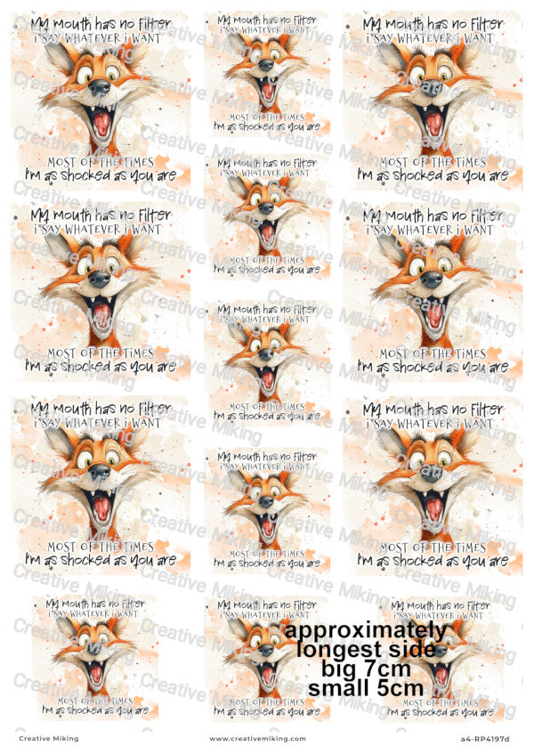 Fox Funny Decoupage Paper | RP4197d