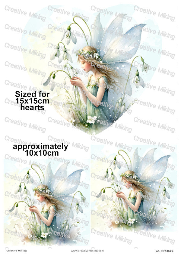 Fairy Among Snowdrops Decoupage Paper | RP4260b