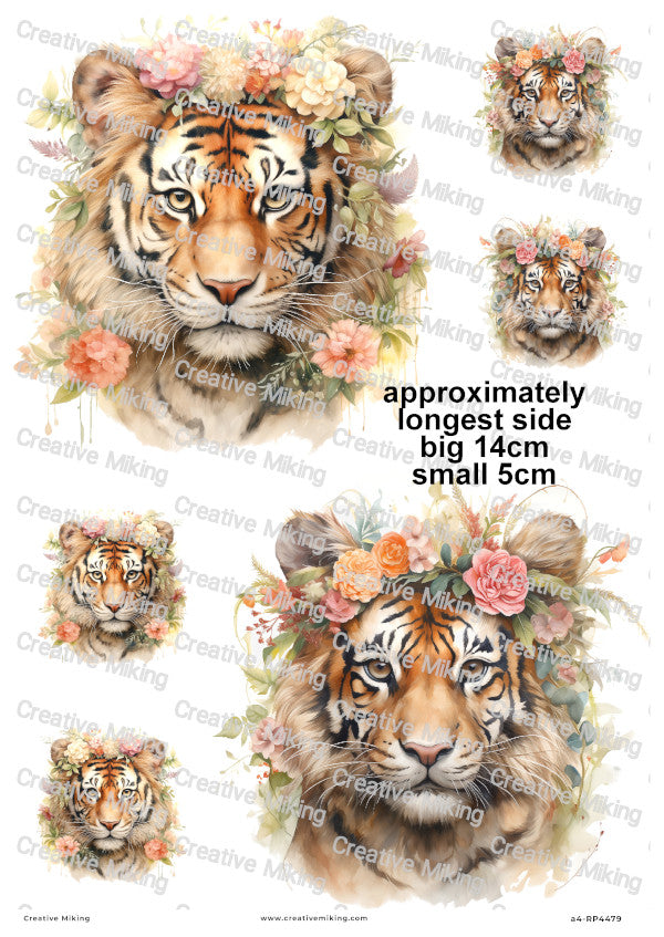 Tiger Decoupage Rice Paper | RP4479