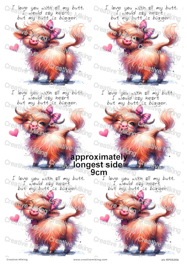 Highland Cow Funny Decoupage Paper | RP5526b