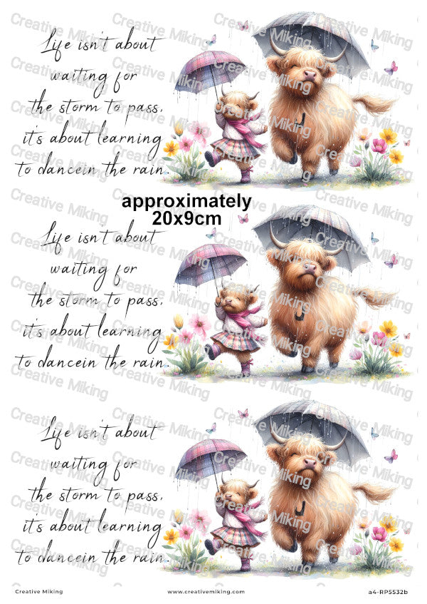 Highland Cow Mother And Daughter Decoupage Paper | RP5532b