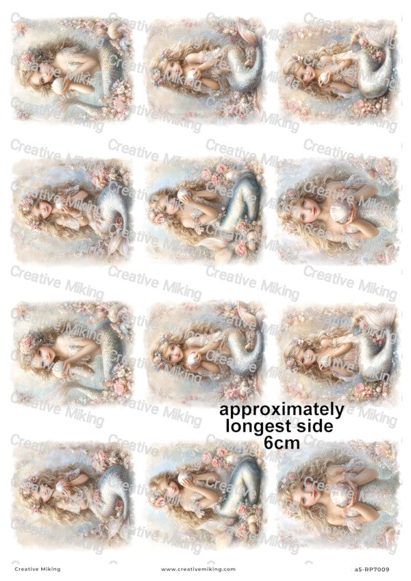 Vintage Mermaid Decoupage Paper | RP7009