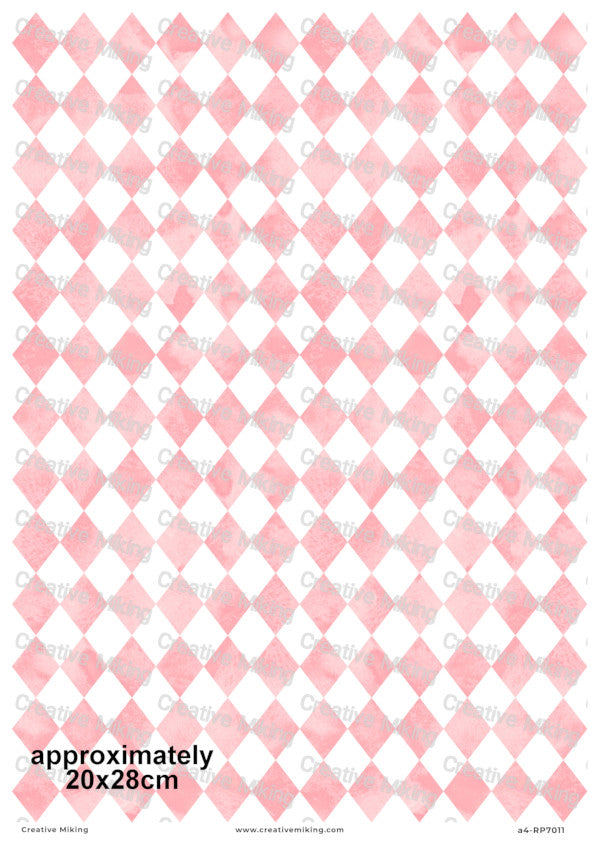 Pink Diamonds Background Decoupage Paper | RP7011