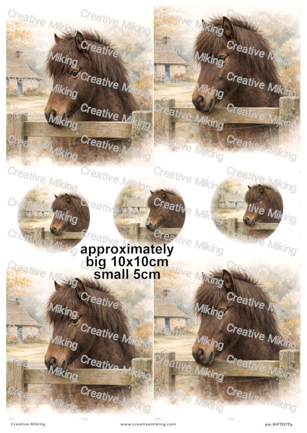 Dartmoor Pony Decoupage Paper | RP7017a