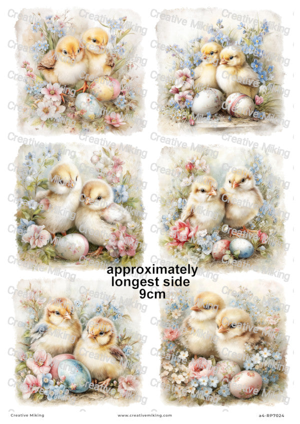 Easter Chicks With Eggs Decoupage Paper | RP7024