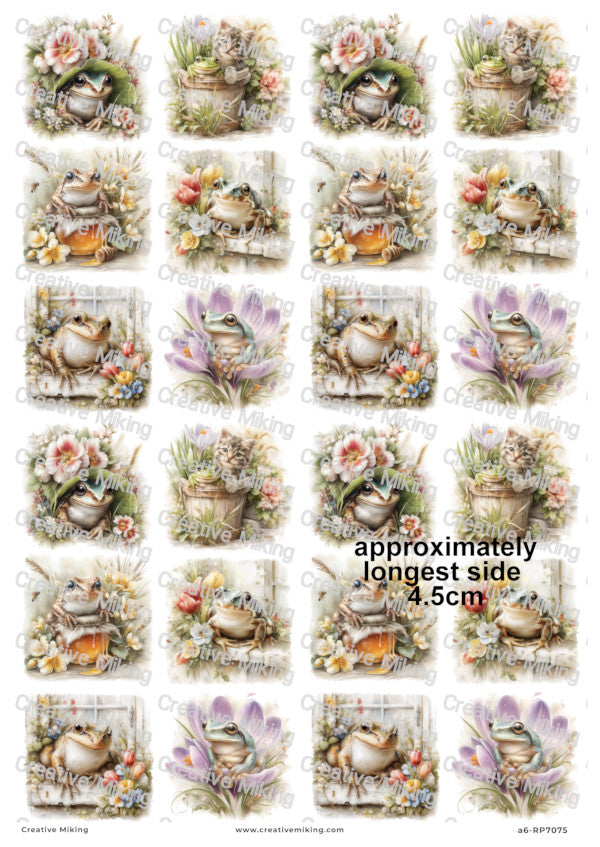 Garden Frog Decoupage Paper | RP7075