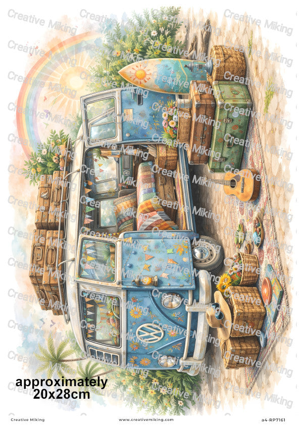 Camper Van Decoupage Rice Paper | RP7161