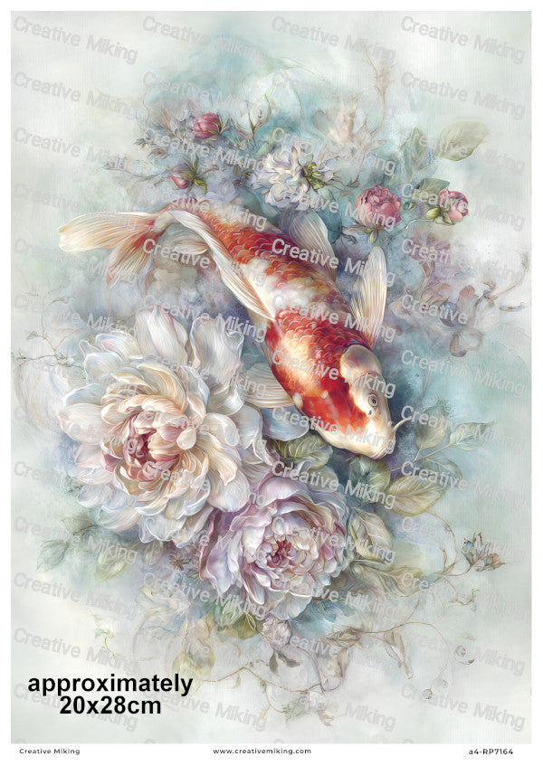Koi Carp Fish Decoupage Rice Paper | RP7164
