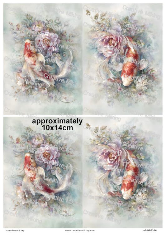 Koi Carp Fish Decoupage Rice Paper | RP7166
