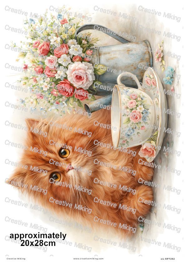 Persian Cat Decoupage Rice Paper | RP7282