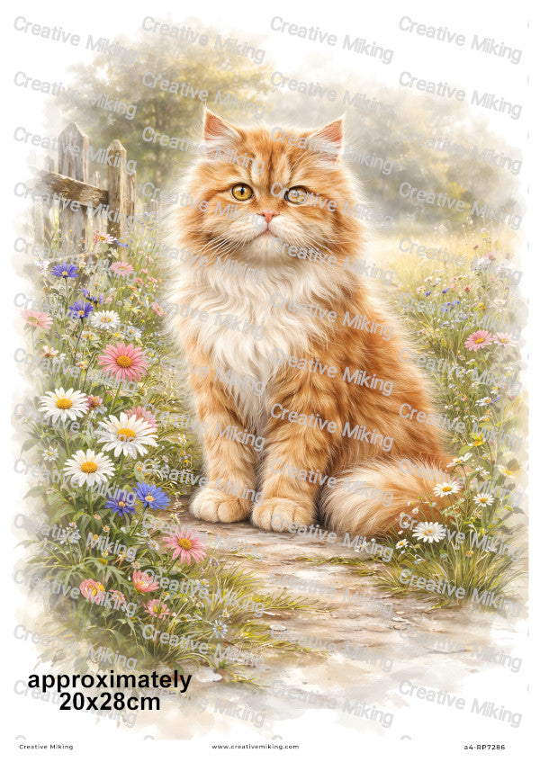 Persian Cat Decoupage Rice Paper | RP7286