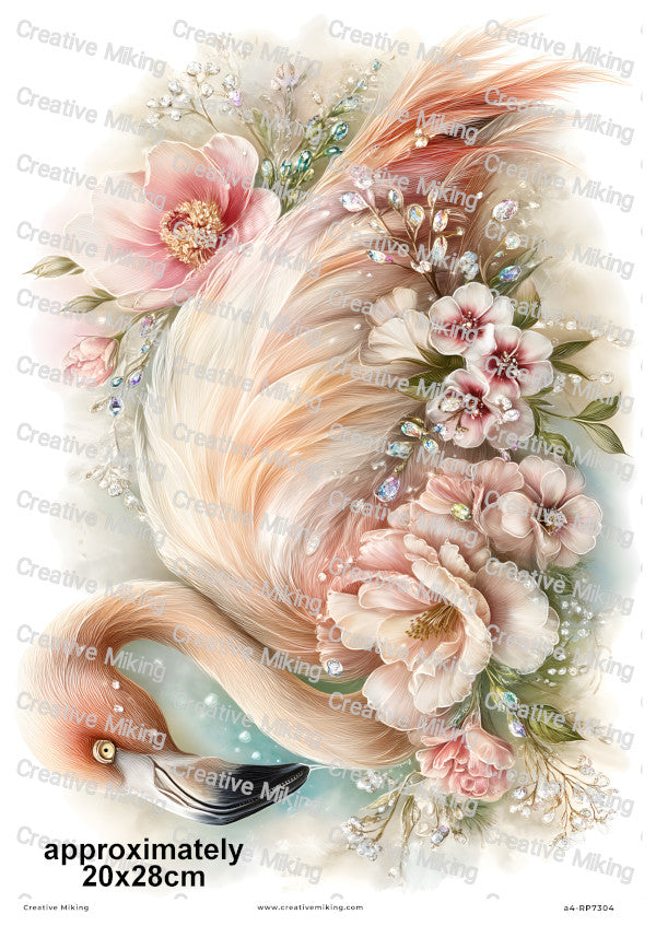 Flamingo Bird Decoupage Rice Paper | RP7304