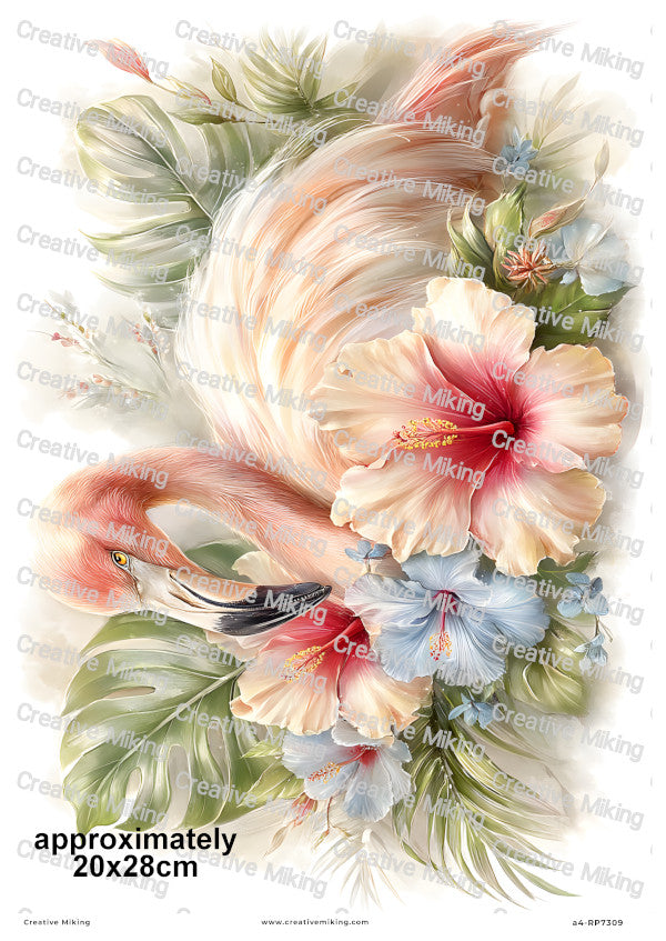 Flamingo Bird Decoupage Rice Paper | RP7309
