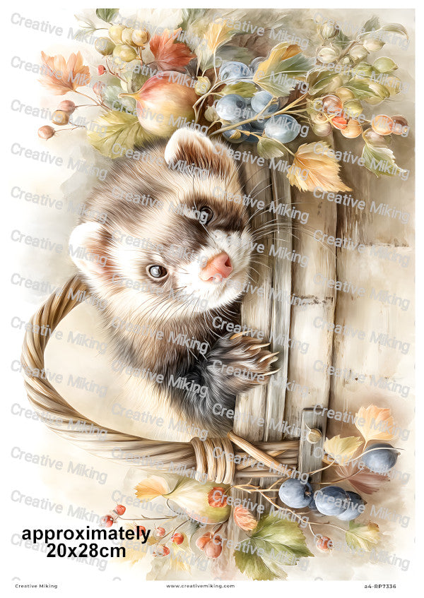 Ferret Decoupage Rice Paper | RP7336