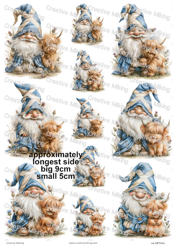 Scottish Gnome Decoupage Rice Paper | RP7342