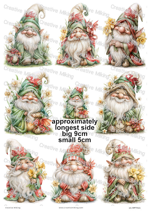 Welsh Gnome Decoupage Rice Paper | RP7344