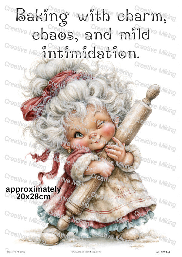 Little Baker With Rolling Pin Funny Decoupage Rice Paper | RP7347