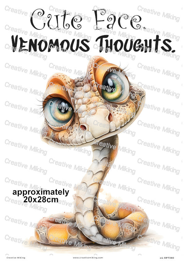 Snake Funny Decoupage Rice Paper | RP7380