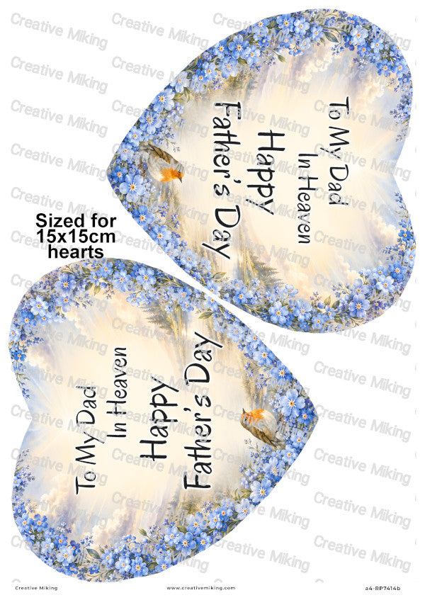 Robin Bird With Forget-Me-Not Flowers Memorial Decoupage Rice Paper | RP7414b