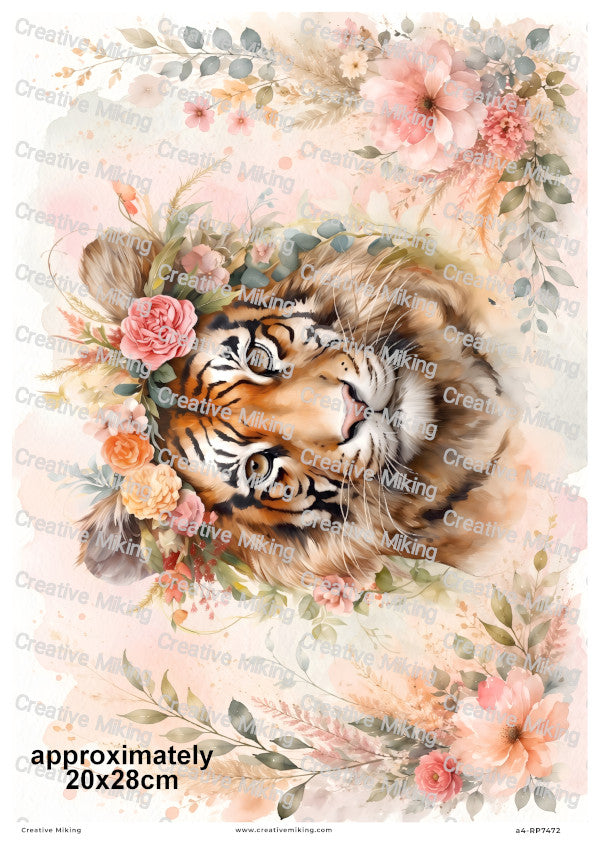Tiger Decoupage Rice Paper | RP7472