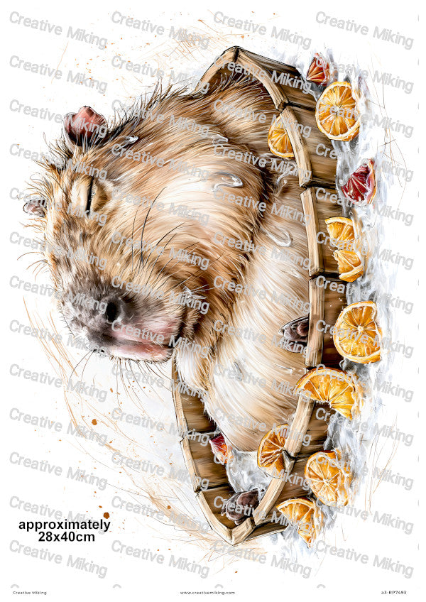 Capybara Spa Day Funny Decoupage Rice Paper | RP7493