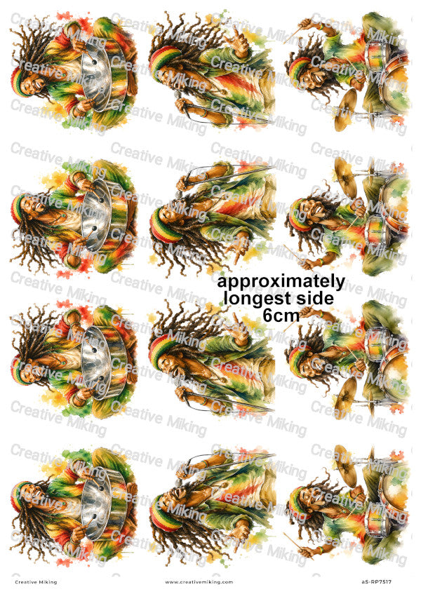 Reggae Musicians Decoupage Rice Paper | RP7517