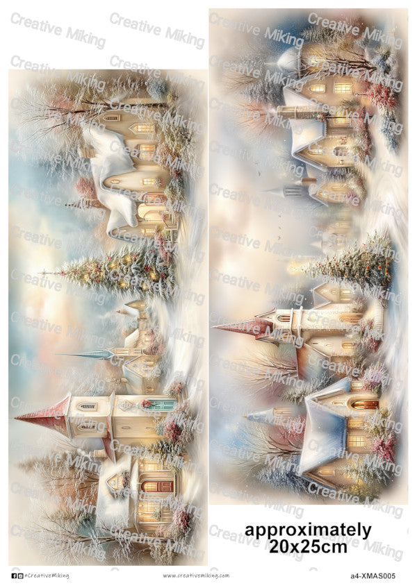 Winter Village Christmas Decoupage Rice Paper | XMAS005