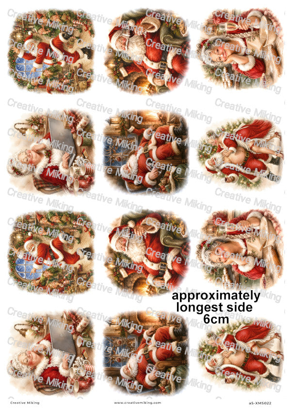 Santa And Mrs Claus Festive Fun Christmas Decoupage Rice Paper | XMAS022