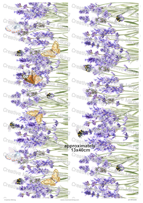 Lavender Botanical Border Decoupage Paper | RP2406