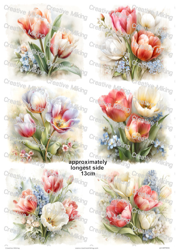 Tulip Flowers Decoupage Paper | RP7013