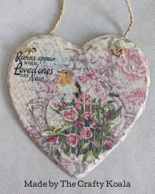 Robin Birds Among Pink Roses Memorial Vintage Decoupage Paper | RP1782a