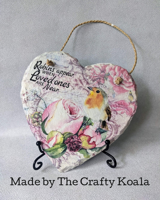Robin Birds Among Pink Roses Memorial Vintage Decoupage Paper | RP1783b