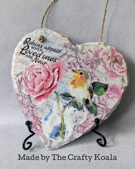 Robin Birds Among Pink Roses Memorial Vintage Decoupage Paper | RP1780a
