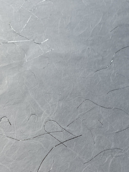 Mulberry paper with silver threads 25gsm